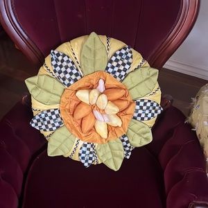 MacKenzie Childs Lily pad pillow. Used for display only. Like new. 2 available